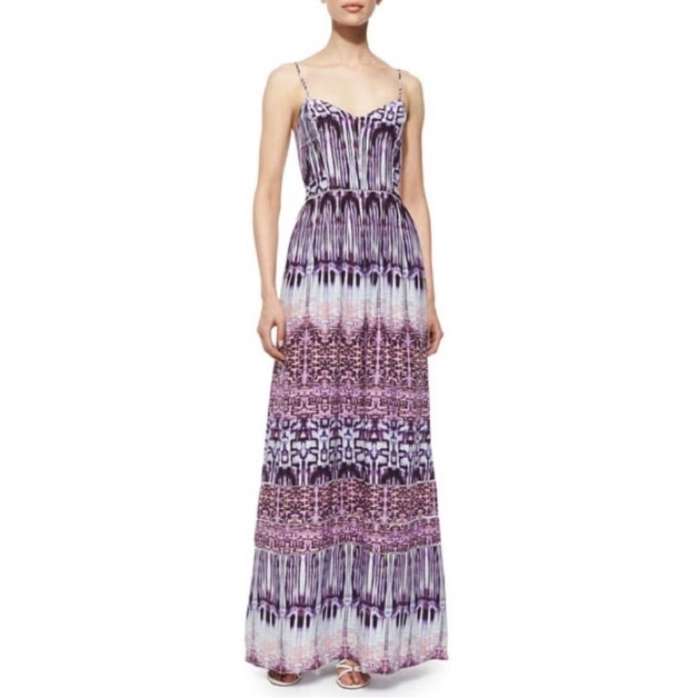 Parker Verona Silk Purple Smocked Tiered Sundress